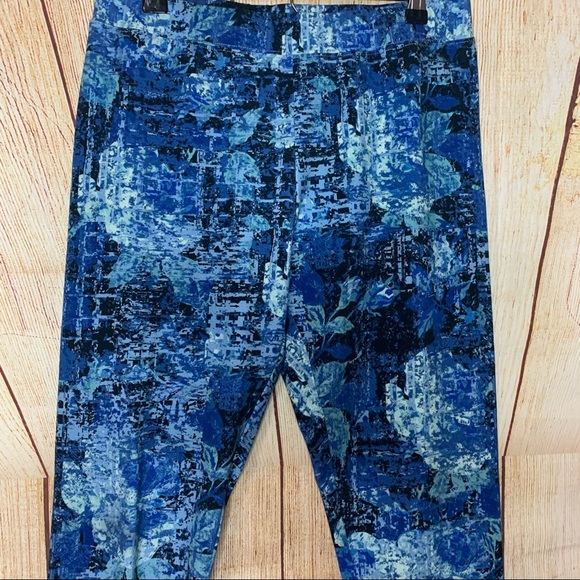 Soft Surroundings S Stretchy Comfy Blue Leggings Workout Gym Yoga - Picture 5 of 7